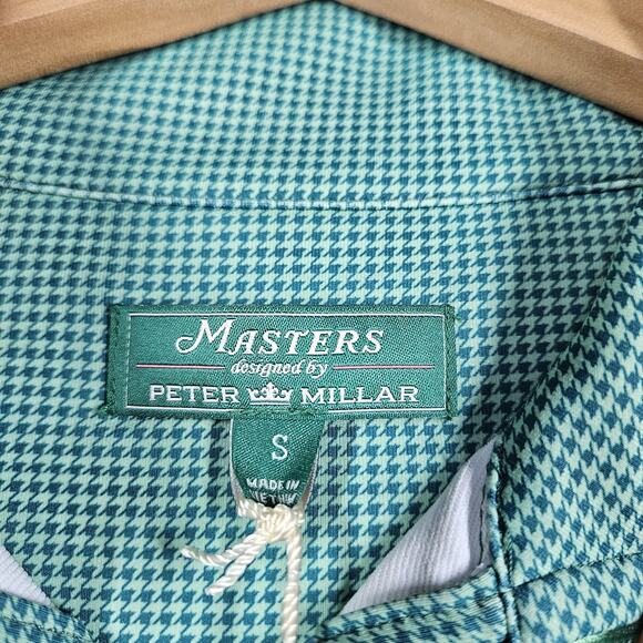Masters Peter Millar 1/4 Zip Shirt Mens Small Green Augusta Golf Pullover - Picture 4 of 12